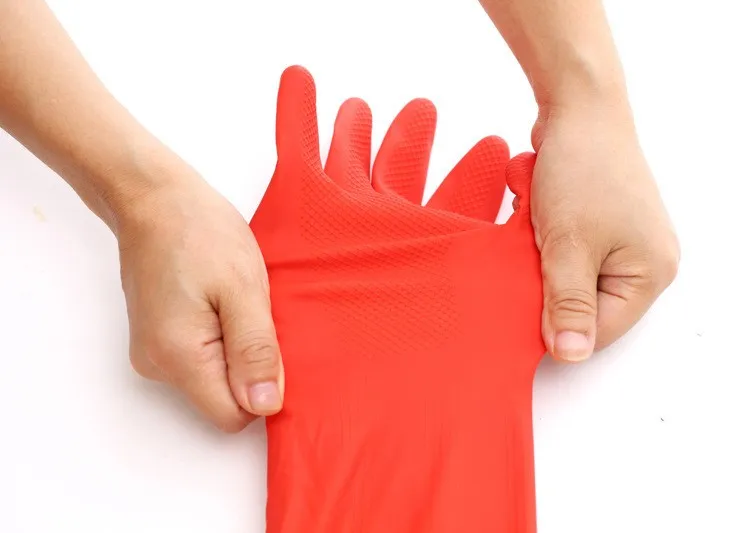 Waterproof Household Glove Warm Dishwashing Glove Water Dust Stop Cleaning Rubber Glove