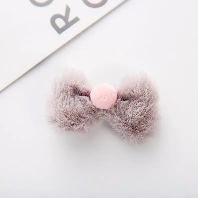 2018 Nya Baby Bows Hair Clips Höst Vinterull Söt Kids Hårstolar 10st / Lovely Pink Girl Hair Clips Mini Bows Clips