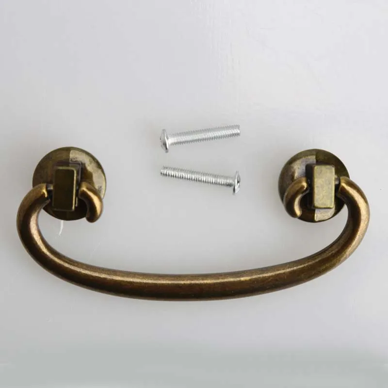 Pomelli maniglie da 76 mm in bronzo cassettiera 3 anelli in ottone anticato maniglie mobili vintage pomello286U