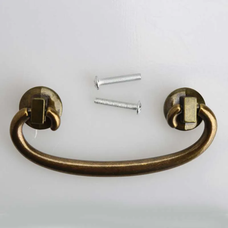 76mm dressoir handvat knoppen bronzen ladekast pull 3 antieke koperen drop ringen vintage meubelgrepen knob284y