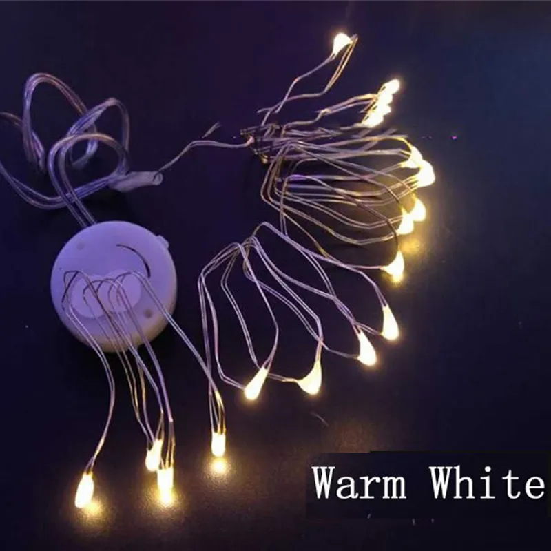 100 stks / partij Knipperend LED String Light Batterij Operated Strings Lights voor Vine Vaas Bruiloft Decoraties 7 Kleuren Waterdichte Strings