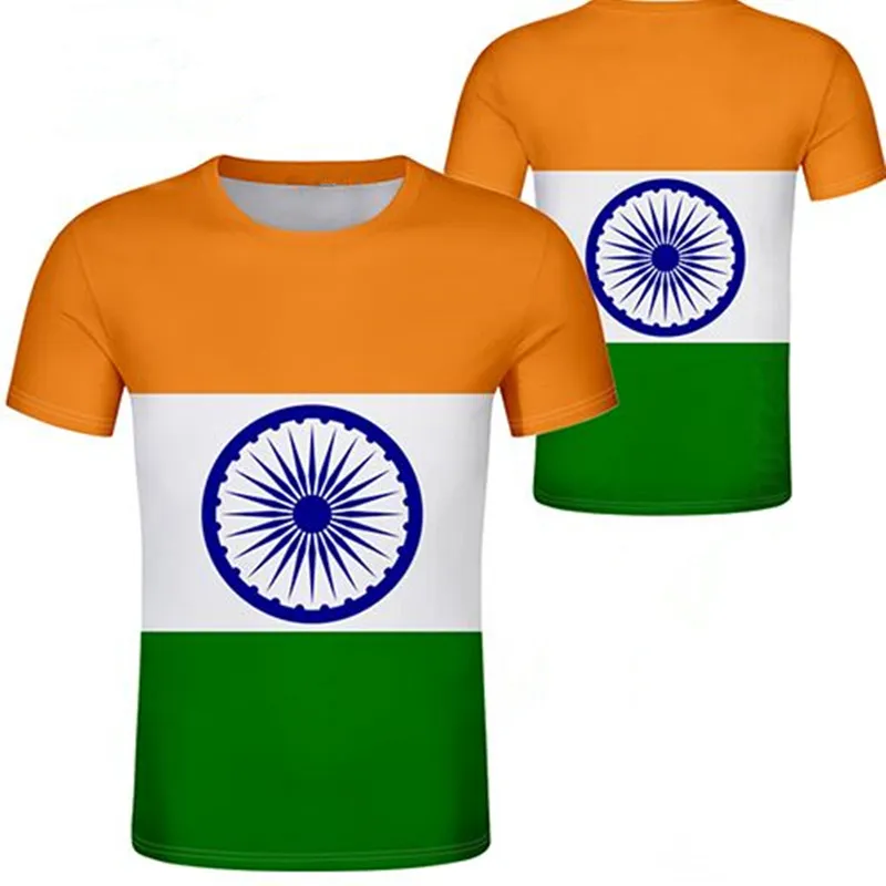 India t-shirt DIY Free Custom Made Name Number Ind T-shirt Nation Vlag Hindi Country Republic Indian College Print Photo kleding