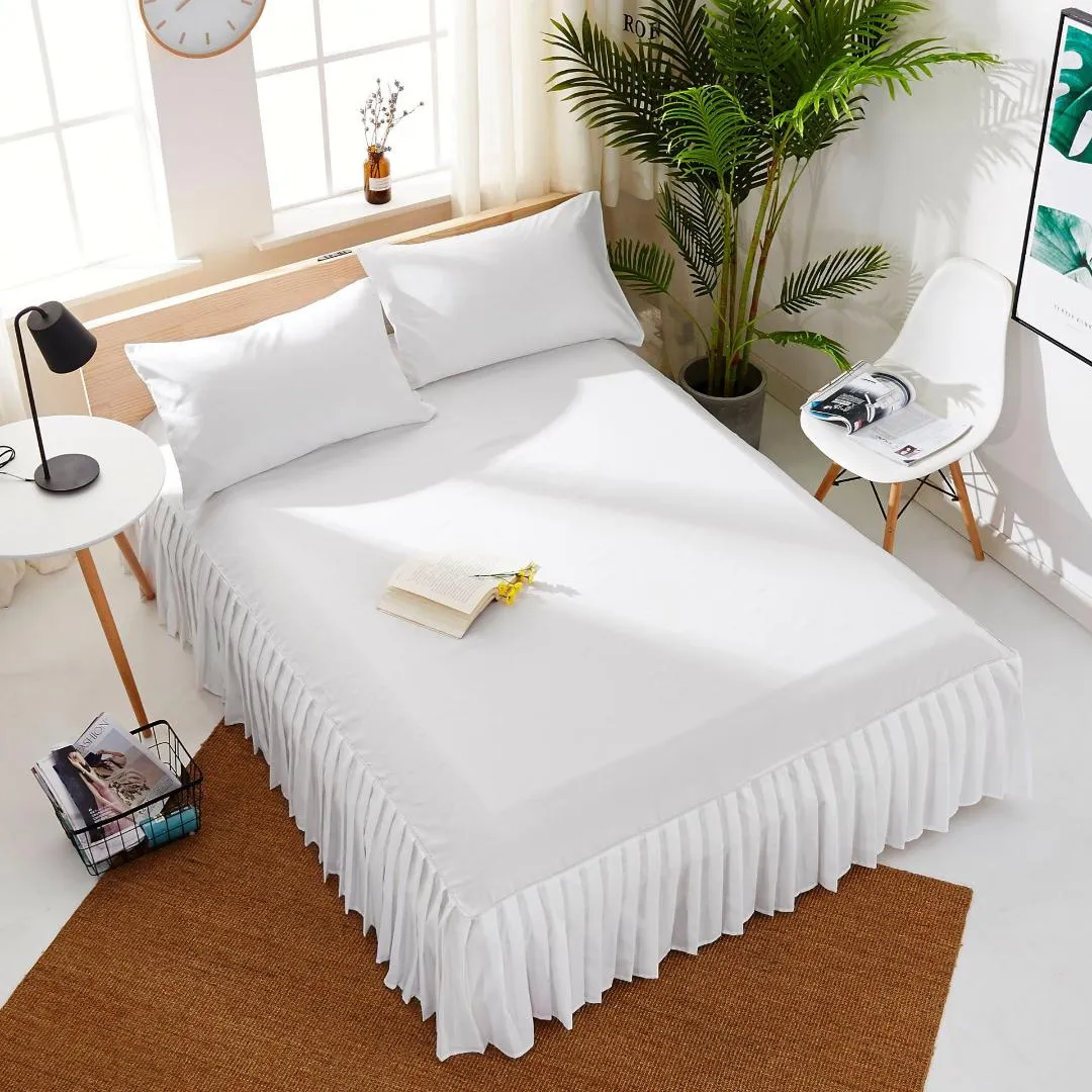 Solid Color Bed Kjol Polyester Bomull Bekväm Mjuk Andningsbar Multi-Color Bed Beläggning 40cm Höjd Bäddscread Drop Shipping
