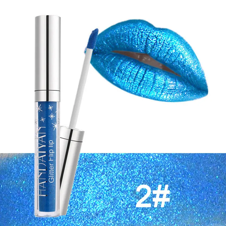 Nowy 7 Kolor Handaiyan Glitter Flip Lip Lip Non-Stick Glass Lip Gloss w magazynie Dropshipping