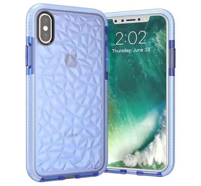 Transparant Clear Soft TPU + D30 Diamond Pattern Phone Case voor iPhone XS MAX XR 8 7 6S Plus Samsung S8 S9 S10E Plus Note 9