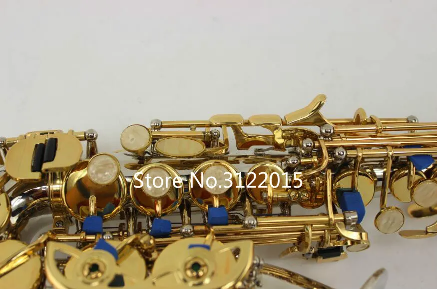 Margewate Curved Neck Sopran Saxofon Högkvalitativt instrument Brassrör Nickelpläterad BB B Flat SAX För studenter med fall