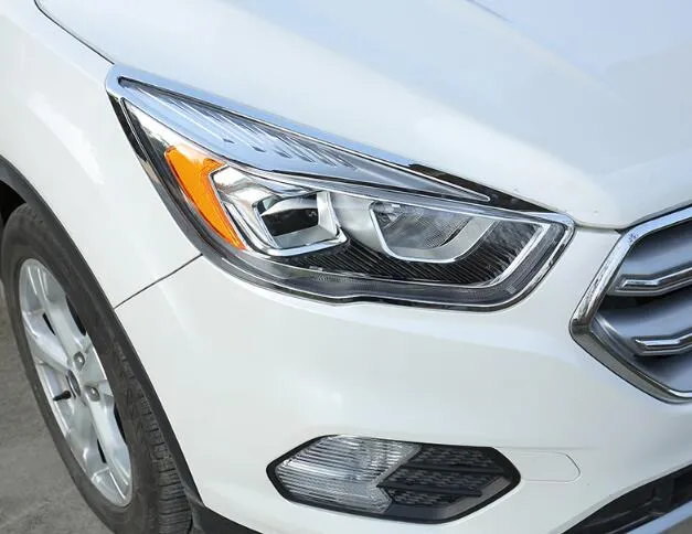Wysokiej jakości ABS Chrome Car Front Headlamp Dekoracyjne Ramki + Dekoracji Taillight Rama Wykończenia dla Forda Escape / Kuga 2013-2018