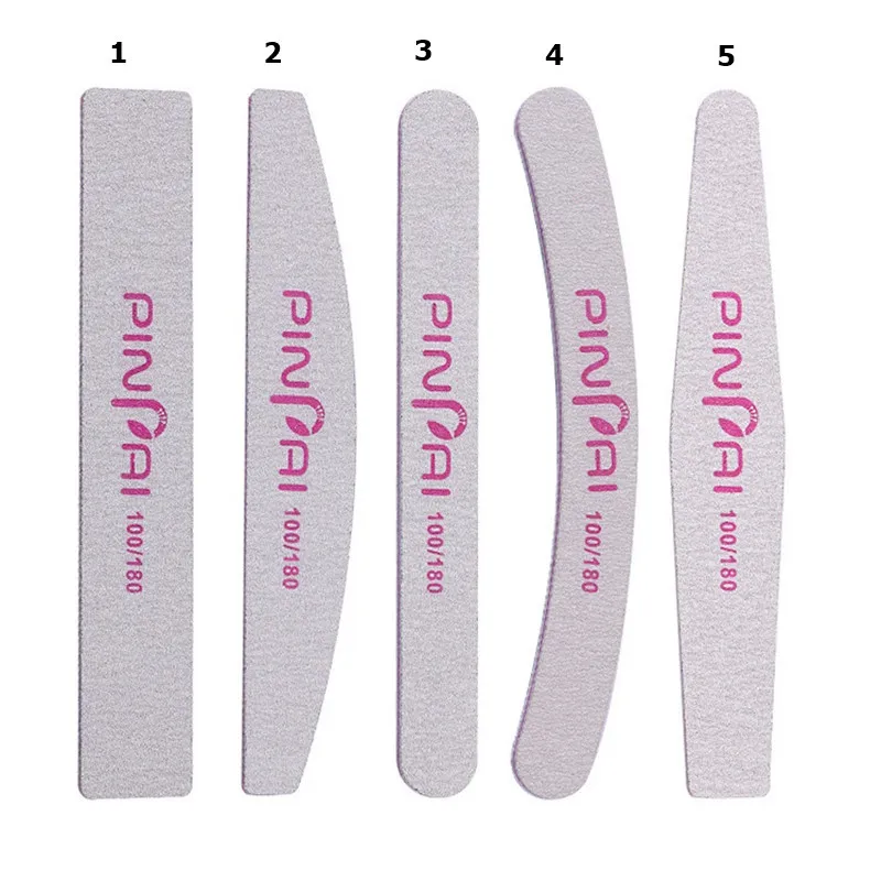 Nail Files 100/180 Buffer Double Side Nail Art Care Tools Sanding Pedicure Manicure Care Makeup Tools 5 Different Shape