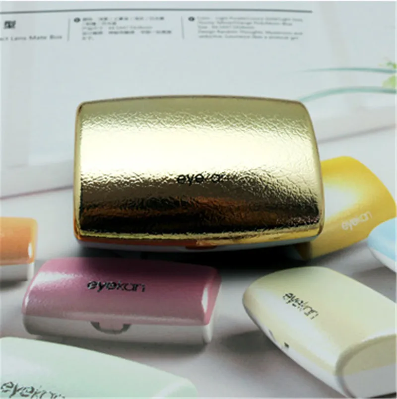 Fashion Contact Lenses Case With Mirror Contact Lenses Box Colorful Portable Travel Eyeglasses Case Travel Kit Set