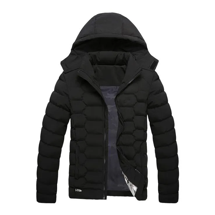 Winter Warm Down Jackets Brand Men Cotton Padded Jacket Sport coat Hooded Padded Parkas with logo Clothing