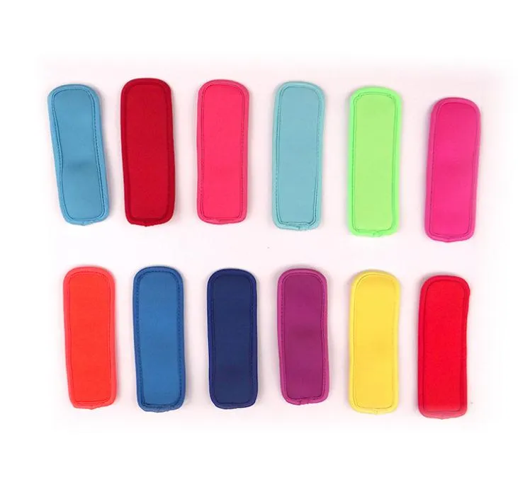 Supports Popsicle Pop Ice Sleeves Congélateur Pop titulaires 15x4.2cm pour Enfants Cuisine D'été Outils Popsicle manche 12 couleur SN084