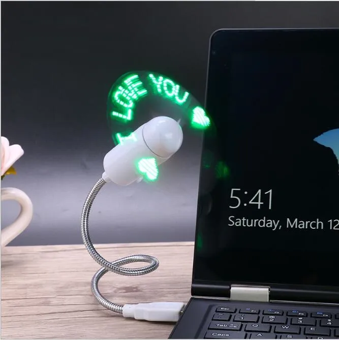 Zasilany fanem USB LED może zmienić słowo flash the Words Fan