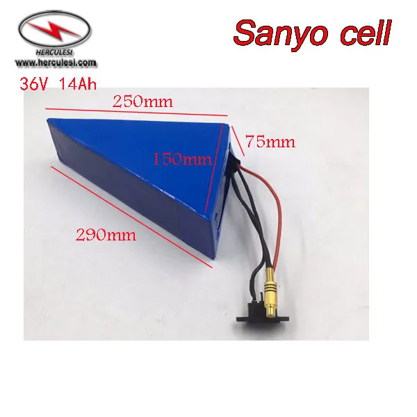 GA S anyo Triangle Ebike Battery 36V 15Ah Electric Bike Lithium Bateria  Litio 36V Eu Batterie 36v Velo Electrique with Charger