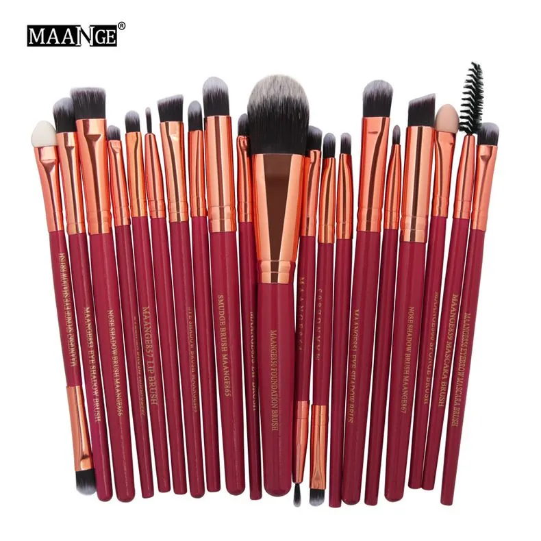 Maange 22st Beauty Makeup Brushes Set Cosmetic Foundation Pulver Blush Eye Shadow Lip Blandning Make Up Brush Tool Kit Maquiagem