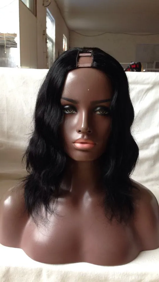 Short Human Hair Body Wave Wig Full Lace Brazilian Hair With Bleached Knots Middle U Part Body Wave Bob Wig Fast Shipping