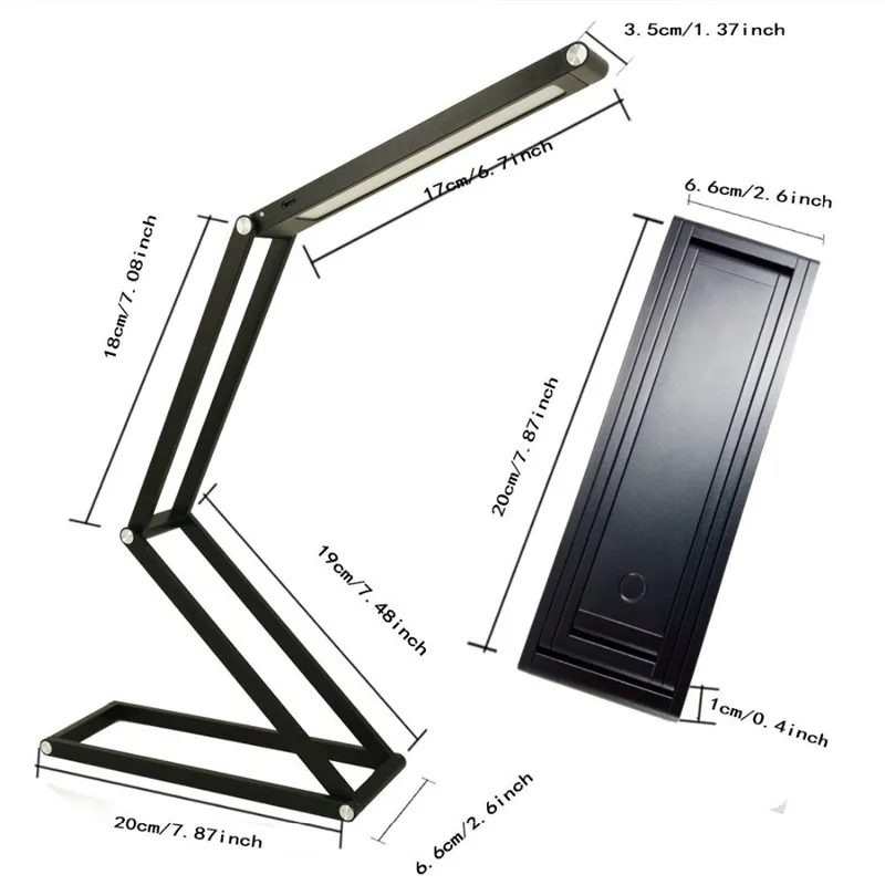 USB Laddning Bärbar LED Mini Folding Desk Lampor Justerbar DIY Night Lights Bordslampa för datorläsning Studie säng