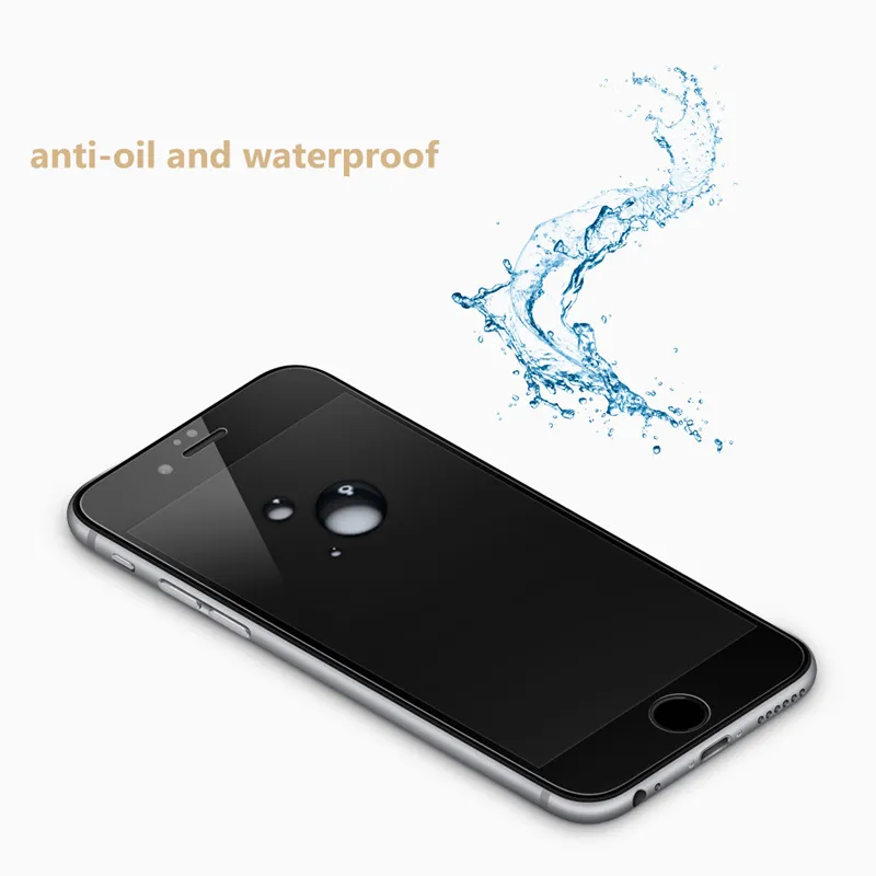 Partihandel 20 st 9H Härdad glas Anti-Scratch Vattentät skärmskydd med torkdukar för iPhone X 8 7 6 Plus