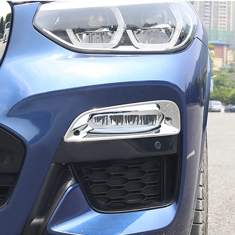 ABS 2PCS Автомобильный Внешний Передняя противотуманная лампа Frame Decoration Cover Trim для BMW X3 G01 G08 25i 28i 30i 2018 Задний противотуманный фонарь