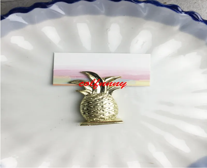 100st mini guld ananas bord plats korthållare namn nummer meny står för bröllop favoritet fest händelse party dekoration f051402