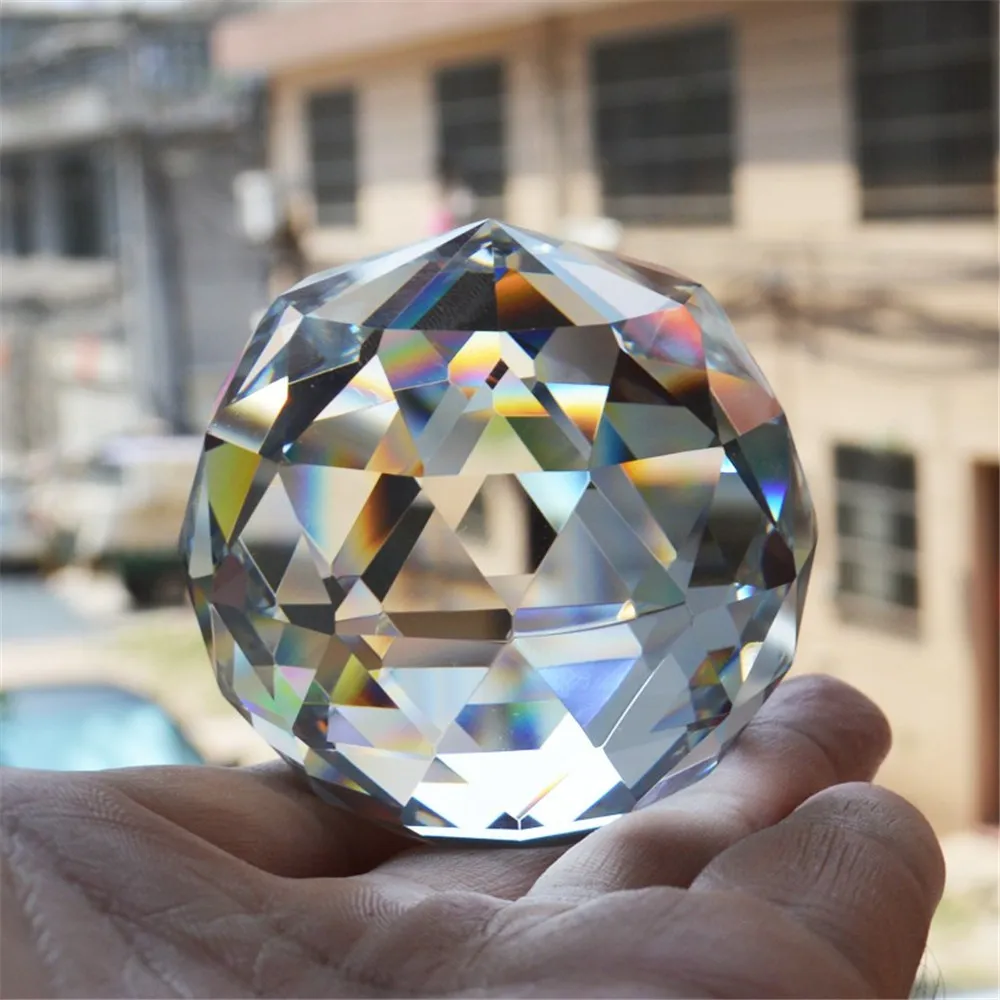 Kuvars Cam Kristal Faceted Doğal Top Taşlar ve Mineraller Feng Shui Kristalleri Topları Minyatür Heykelcik Kristal Ürünleri