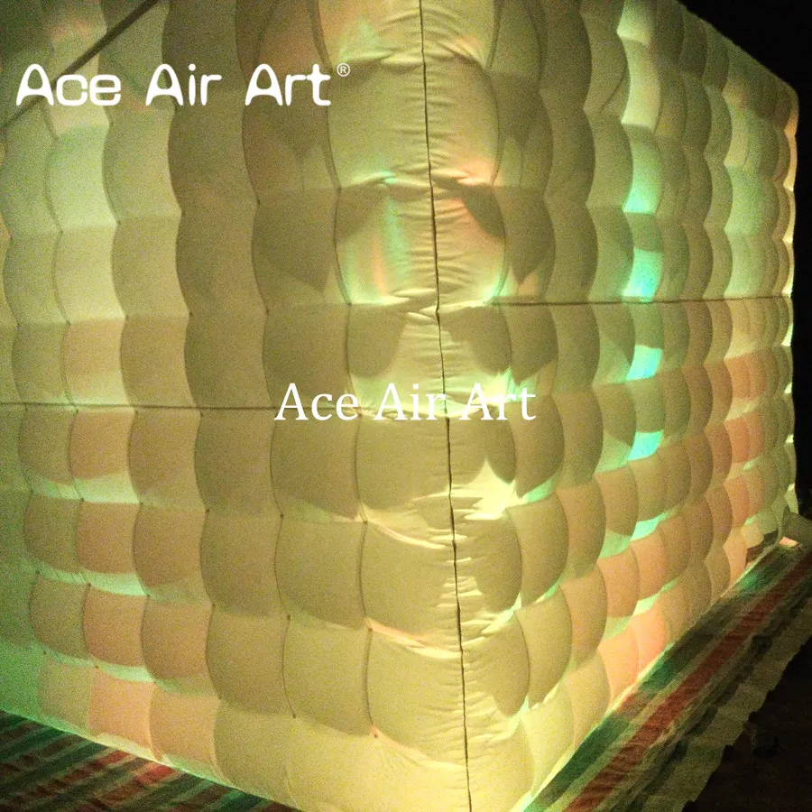 Mais recente design de iluminação agradável tenda de cubo quadrado inflável para feira e exposição feita na China