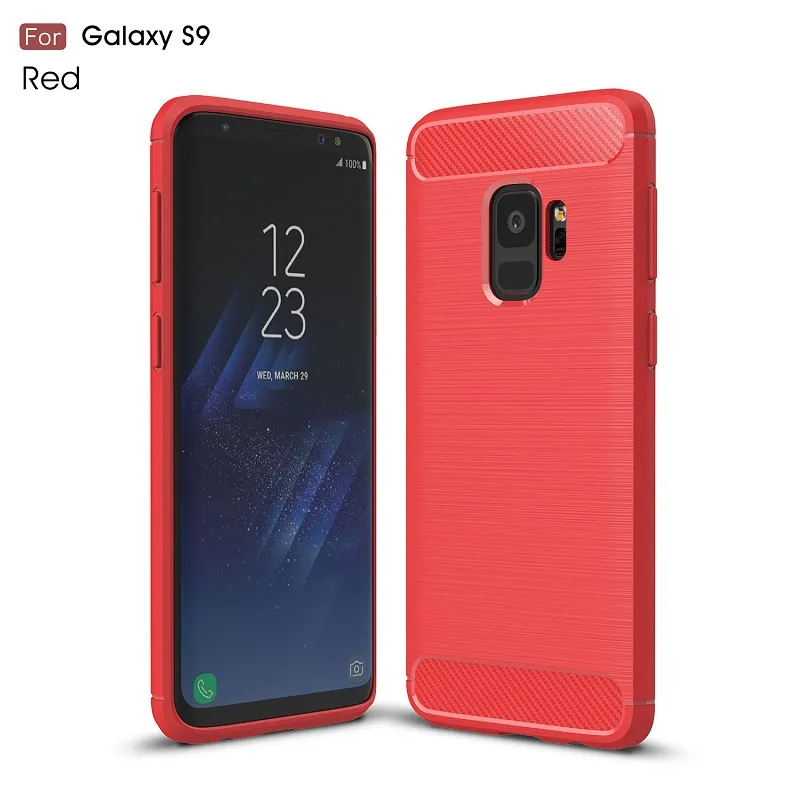 Coques pour téléphones portables pour Samsung Galaxy S9 Coque robuste en fibre de carbone TPU pour Galaxy S9 Plus couverture Livraison DHL gratuite