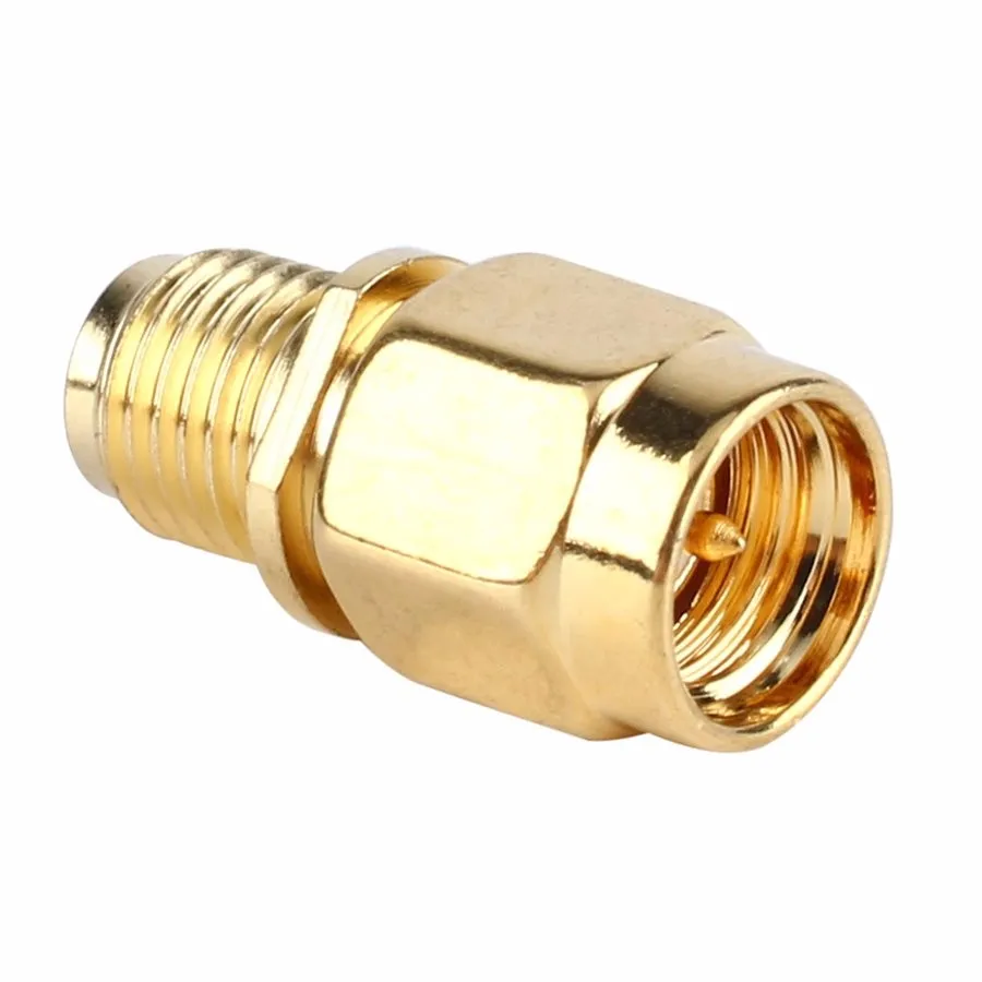 For RF Coaxial Cable Gold Plated Color RP SMA Female Jack to SMA Male Plug Straight Mini Jack Plug Wire Connector Adapter
