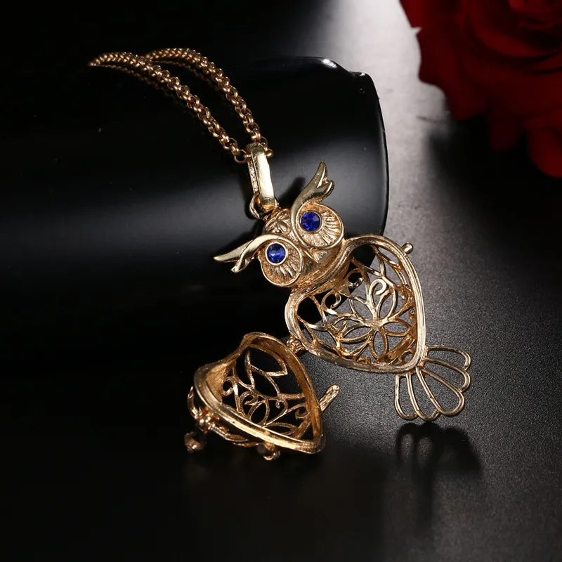 Collier diffuseur d'aromathérapie hibou, pendentif Animal, bijoux à la mode, 3576208