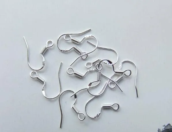 / parti 925 logo 925 silver örhängen fynd fishwire krok öron trådkrok franska krokar smycken diy 15mm fisk krok