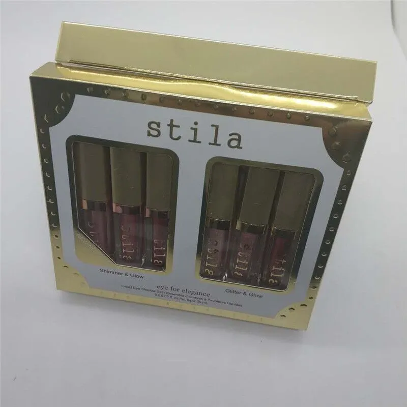 New Makeup brand Stila Eye for Elegance Shimmer Glow Liquid Eyeshadow Set High quality DHL shipping