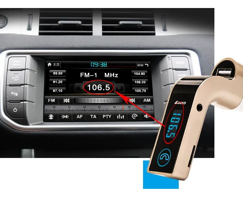 Niet originele auto G7 Bluetooth Carkit Handsfree FM-zender Radio MP3-speler USB-oplader AUX TF-kaarten Slots Draadloos Universeel /