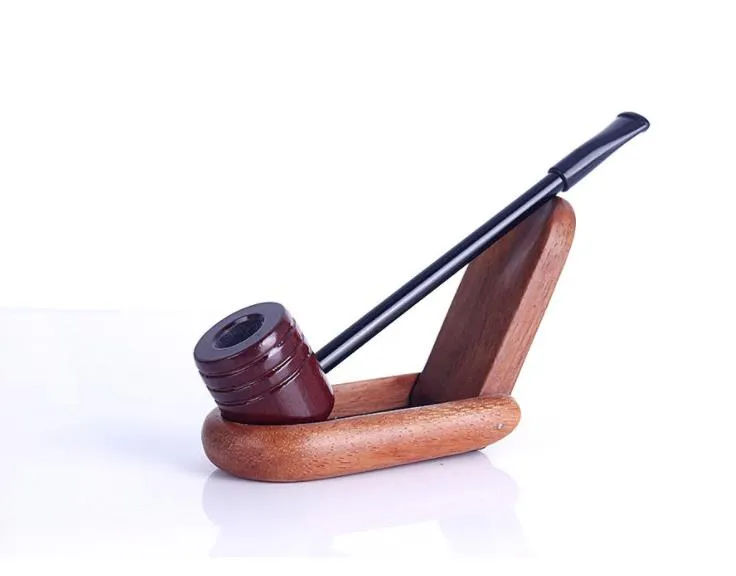 Mini tubo de madeira pequeno martelo retratado tubo