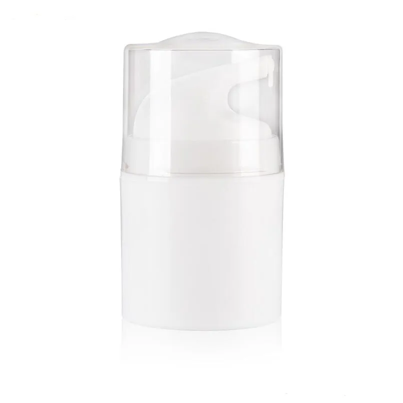 30ml white airless vacuum pump lotion bottle with silver line used for Cosmetic Container LX1251