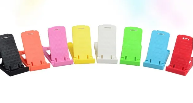 Folding Mini Mobiltelefonhållare Plastisk lat telefonstativ Bäddsuppvisningstelefoner Tillbehör för iPhone -surfplatta Samsung Rogi