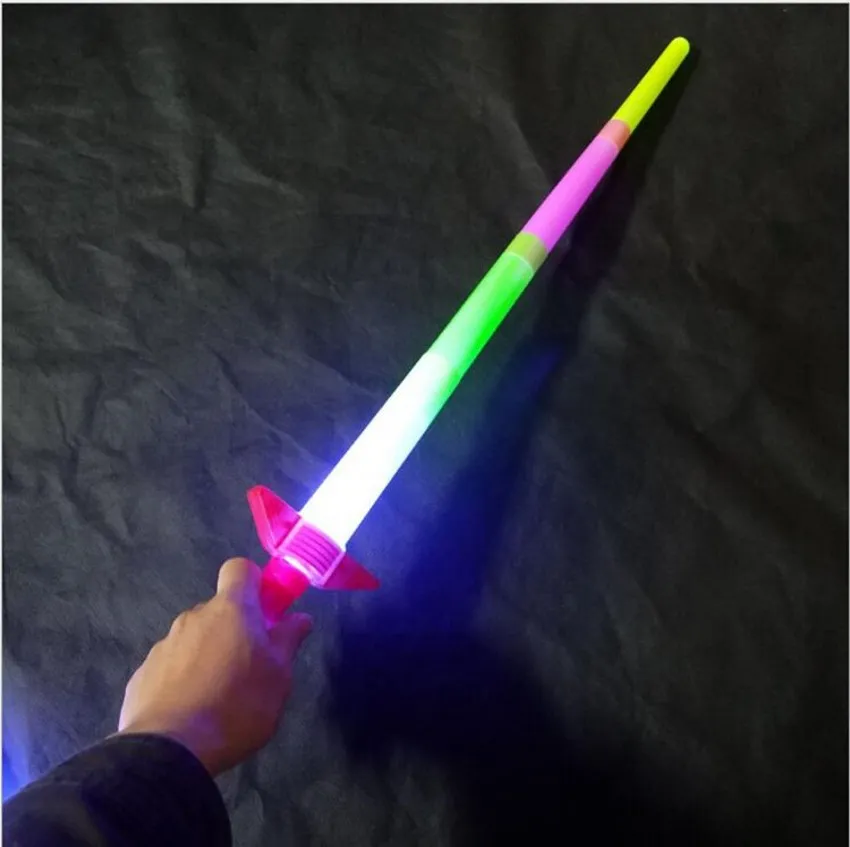 Teleskopowy LED Glow Stick Flash LED Light Stick Fluorescencyjny Miecz Luminous Sticks LED Divery Rekwizyty Festiwale Boże Narodzenie Karnawał Koncerty Zabawki
