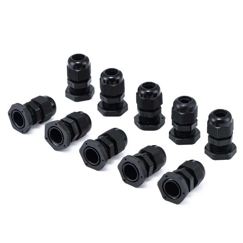 Cable Glands Suyep PG9 Black White Waterproof Adjustable Nylon Connectors Joints With Gaskets 4-8mm For Electrical Appliances