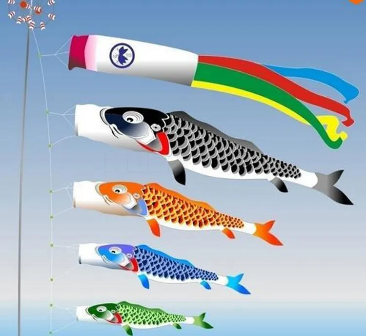 Drapeau Carpe Koinobori Japonais - 70cm - Décoration Extérieure Colorée !