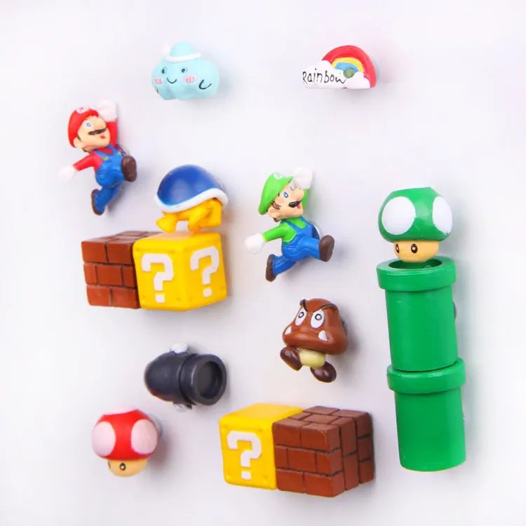 Lot 10 Aimants Frigo Super Mario 3D