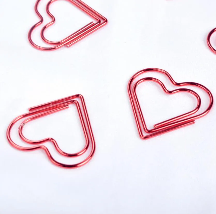 60 stks 5 dozen rode holle hart bladwijzer paperclip kantoorartikelen voor bruiloft baby shower party verjaardag gunst gift souvenirs