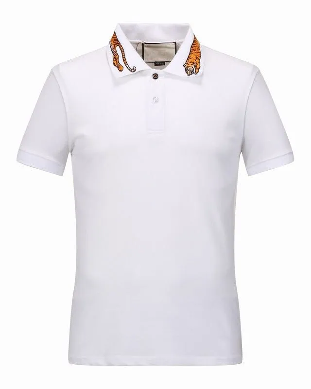 Luxury Italy Tee T Shirt Designer Polo High Street Ricamo Giarrettiera Serpenti Bee Tiger Stampa Abbigliamento Polo Da Uomo Di Marca 1 656 DHgate