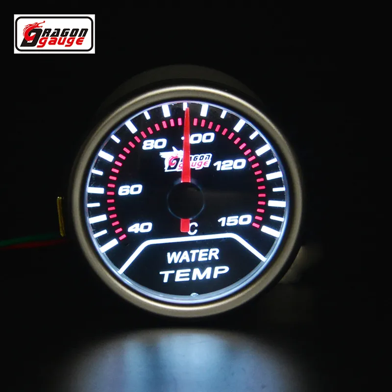 Dragon gauge 52mm pointer auto motorrad Racing Refit wassertemperaturanzeige Weiße hintergrundbeleuchtung 40-150 Celsius