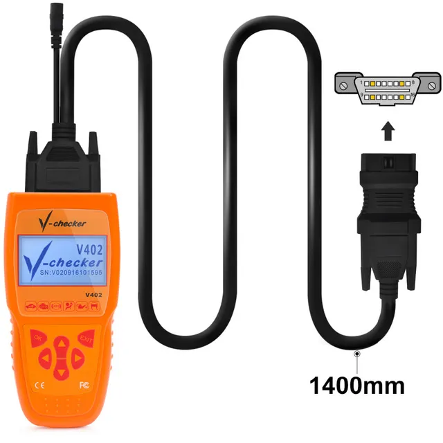 EOBD OBD2 SCANNER CODE DE CODE DE CODE DE CODE DE VOITURE DE DIAGNOSTIQUE DE DIAGNOSTIC SCAN TOOLV-CHECKER V402 VAG Audi Volkwage Skoda Skoda