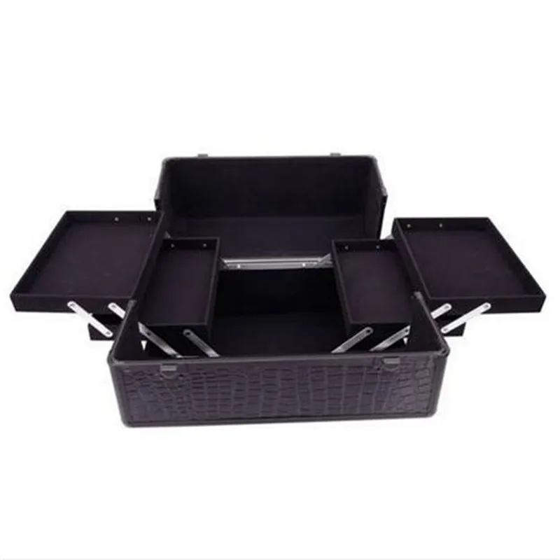 Free shipping New Makeup Train Travel Case Jewelry Box Pro. Cosmetic Organizer Lockable Storage Boxes & Bins Home Storage & Organization