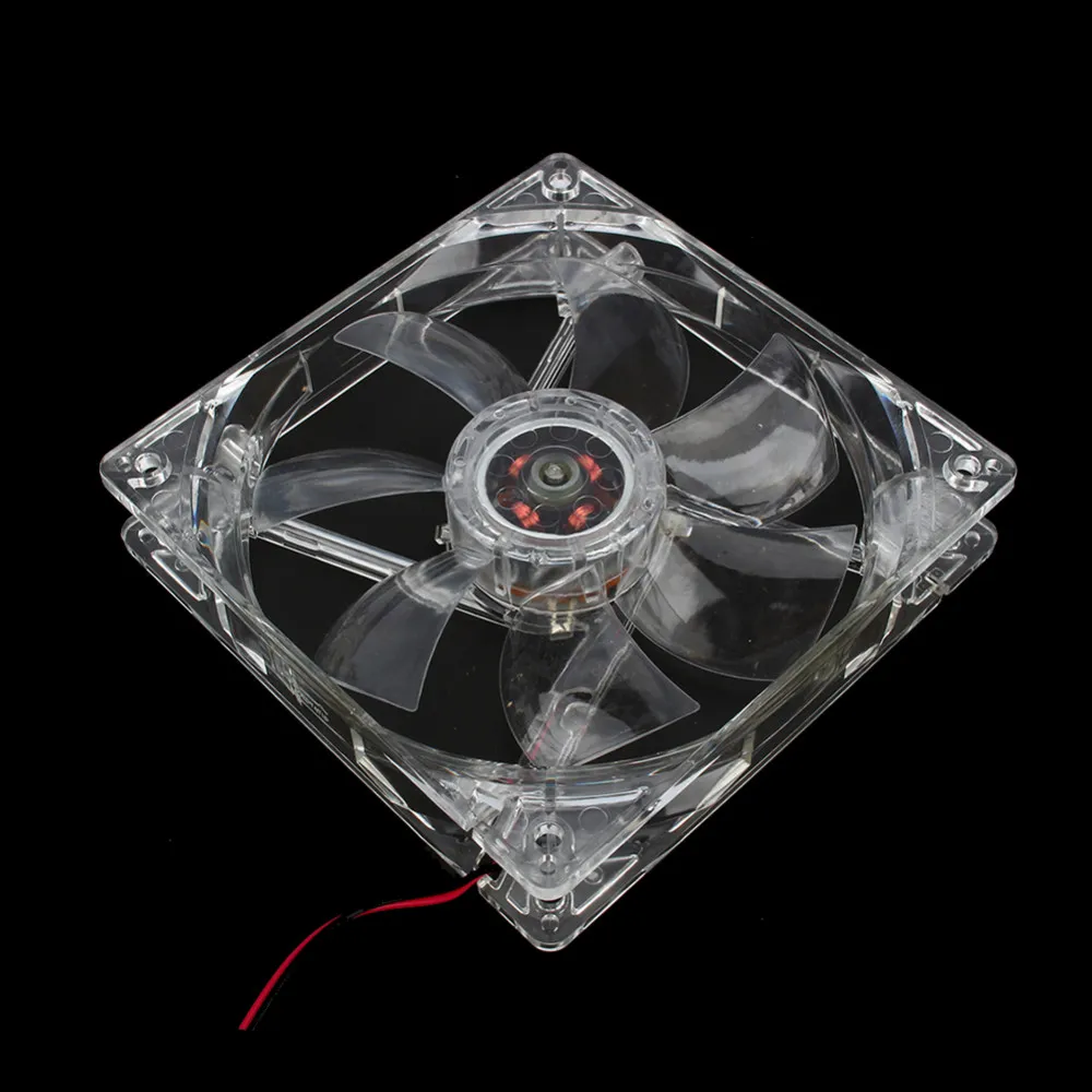 12V Cooling Fan Computer PC CPU Cooler Clear Compute Case With Quad ...