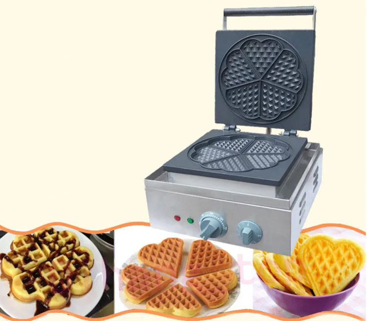 Qihang_top Restauracja Elektryczna Kształt Serca Wafel Makerem Maszyna Commercial Maszyna Non-Stick Heart Waffle Mini Waffles Machine
