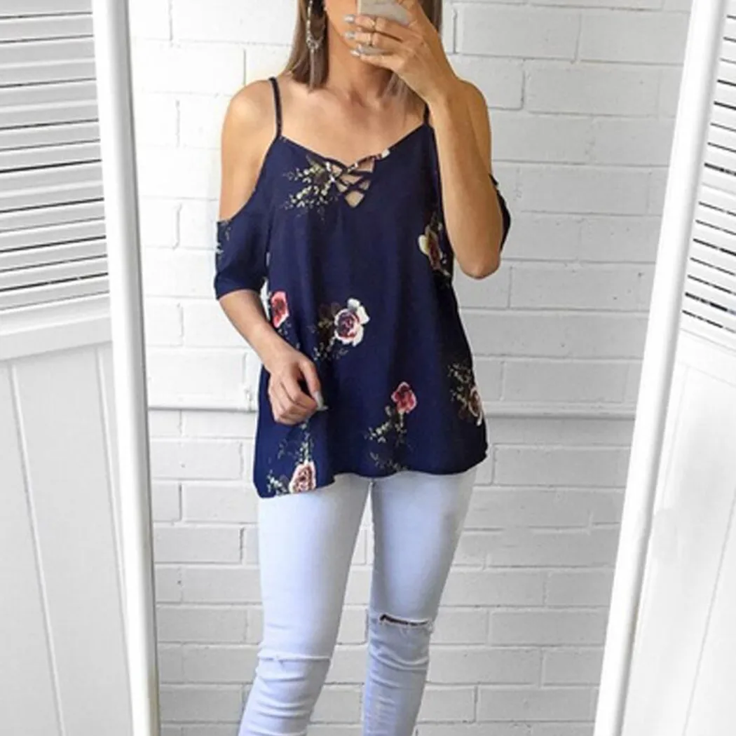 Blusas Y Blusas Sexis Con Hombros Descubiertos Para Mujer Camisa