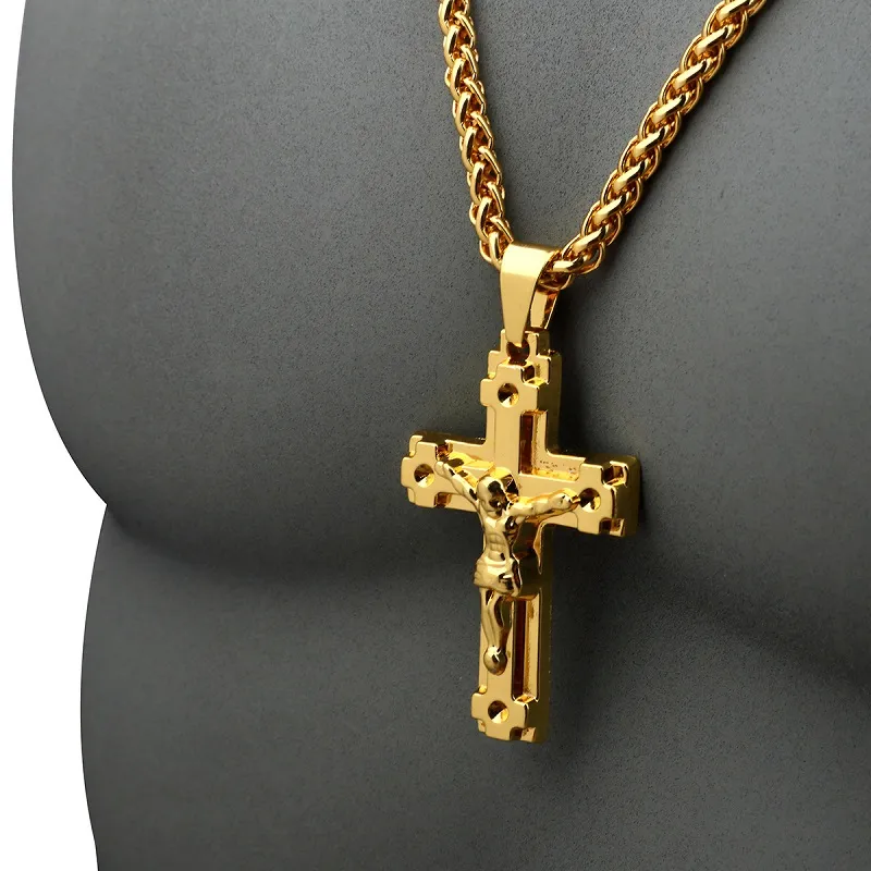 MENS Big Jesus Gold Fashion Collana Gioielli Punk Hip Hop Gioielli Collane a catena lunga Men8583971