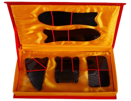 [Healthy Life] Portable cinese tradizionale Gua Sha Agopuntura Massaggio Set di strumenti naturali Guasha # 520
