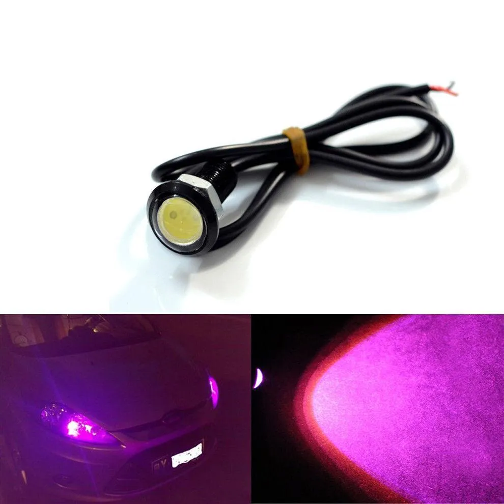 Pack 9w Pink Purple LED Eagle Eye 18mm Bumper DRL Fog Light Motorcycle