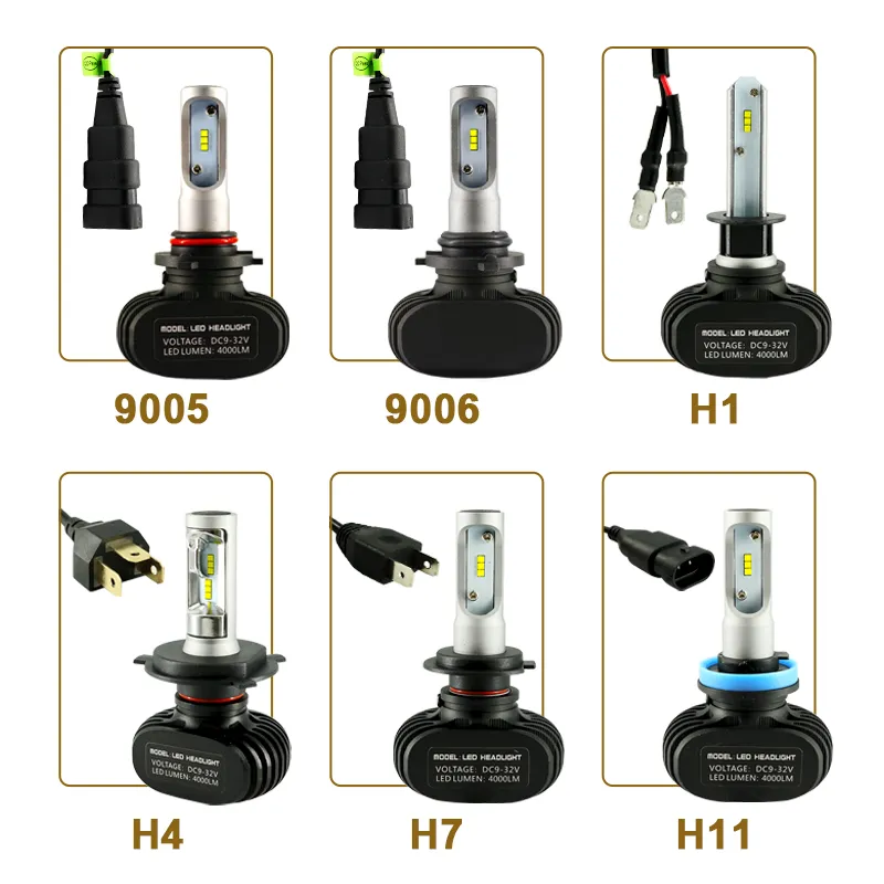 2 pièces S1 H11 H4 H7 LED phare de voiture 8000LM 9005 9006 50W 6000K blanc Auto lumière LED ampoule DRL lampes pour le style de voiture